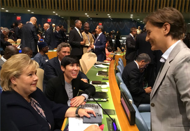 Почело заседање ГС УН, Брнабић разговарала са премијерима Белгије, Холандије, Норвешке